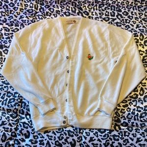 Vintage Logo 7 gopher gator off white sweater cardigan sz L